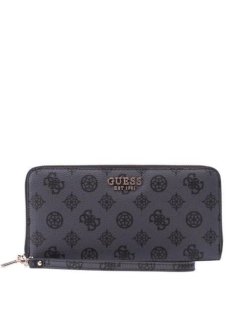 GUESS LAUREL Portafoglio con polsierina charcoal logo - Portafogli Donna