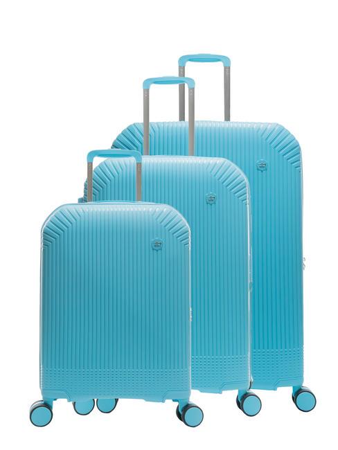 LESAC LIGHT POP Set trolley: cabin+medio e grande espandibili water blue - Set Trolley