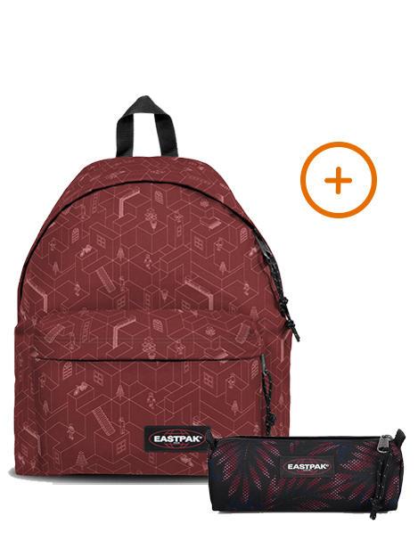 EASTPAK PADDED PAK'R + BENCHMARK SINGLE Zaino + Astuccio Blocks Brisk - Zaini Scuola & Tempo Libero