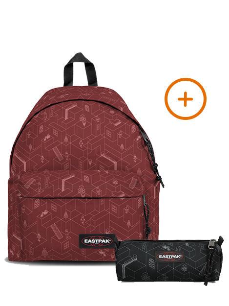 EASTPAK PADDED PAK'R + BENCHMARK SINGLE Zaino + Astuccio Blocks Brisk - Zaini Scuola & Tempo Libero