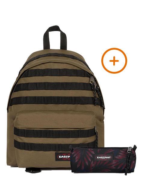 EASTPAK PADDED PAK'R + BENCHMARK SINGLE Zaino + Astuccio strapped army olive - Zaini Scuola & Tempo Libero