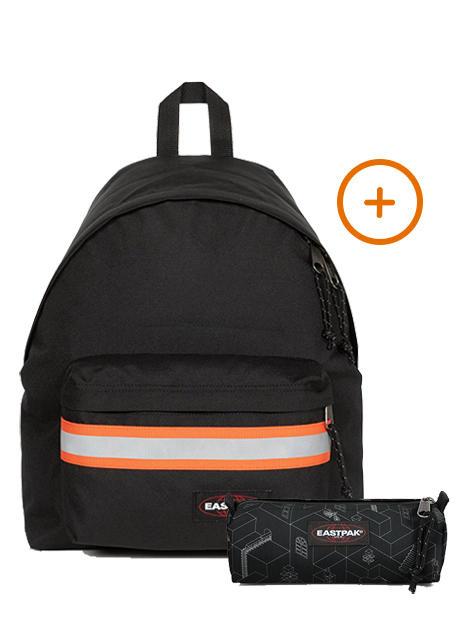 EASTPAK PADDED PAK'R + BENCHMARK SINGLE Zaino + Astuccio geo black - Zaini Scuola & Tempo Libero