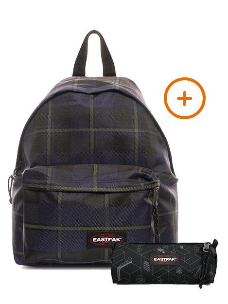 EASTPAK PADDED PAK'R + BENCHMARK SINGLE Zaino + Astuccio night checks - Zaini Scuola & Tempo Libero