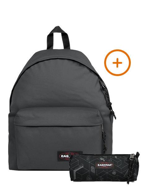 EASTPAK PADDED PAK'R + BENCHMARK SINGLE Zaino + Astuccio grey - Zaini Scuola & Tempo Libero