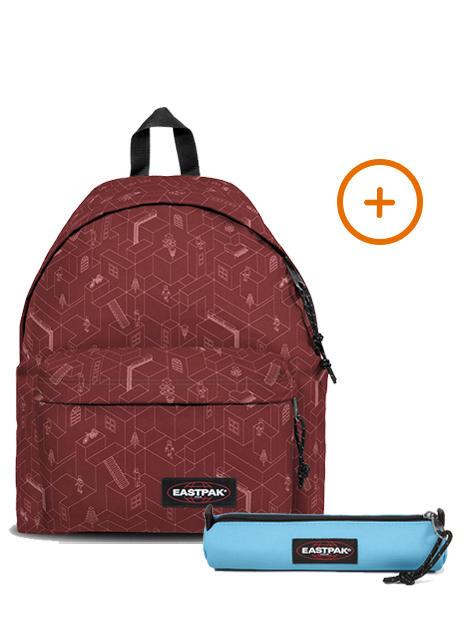 EASTPAK PADDED PAK'R + SMALL ROUND SINGLE Zaino + Astuccio Blocks Brisk - Zaini Scuola & Tempo Libero