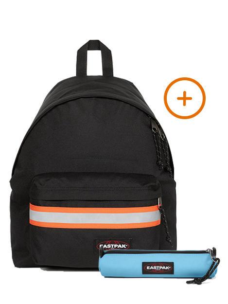 EASTPAK PADDED PAK'R + SMALL ROUND SINGLE Zaino + Astuccio geo black - Zaini Scuola & Tempo Libero