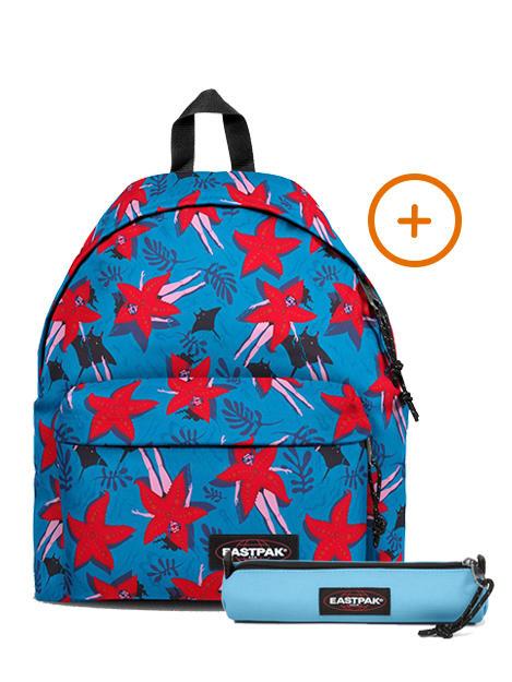 EASTPAK PADDED PAK'R + SMALL ROUND SINGLE Zaino + Astuccio funksea aqua - Zaini Scuola & Tempo Libero