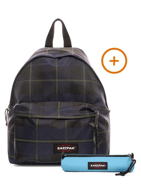 EASTPAK PADDED PAK'R + SMALL ROUND SINGLE Zaino + Astuccio night checks - Zaini Scuola & Tempo Libero