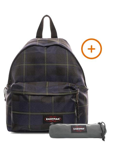 EASTPAK PADDED PAK'R + SMALL ROUND SINGLE Zaino + Astuccio night checks - Zaini Scuola & Tempo Libero