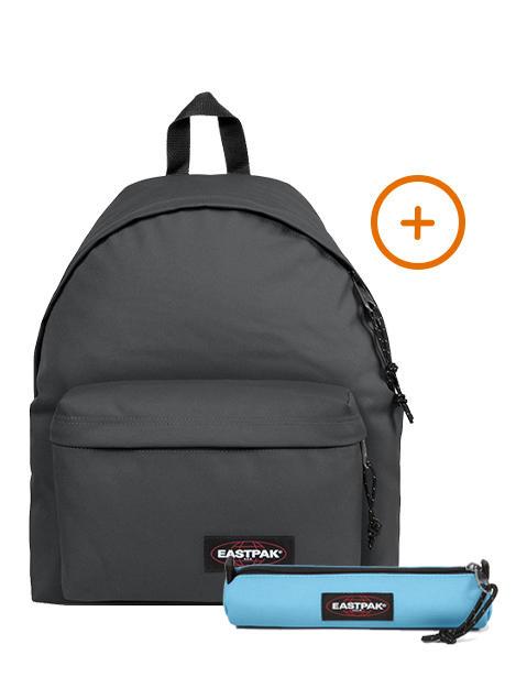 EASTPAK PADDED PAK'R + SMALL ROUND SINGLE Zaino + Astuccio grey - Zaini Scuola & Tempo Libero