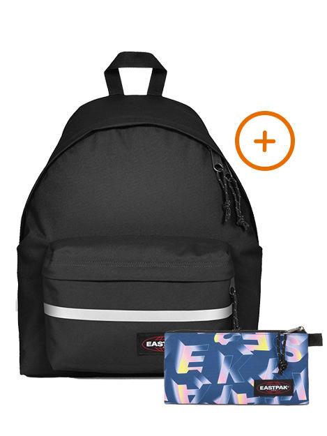 EASTPAK PADDED BIKE + FLATCASE Zaino + Astuccio NERO - Zaini Scuola & Tempo Libero