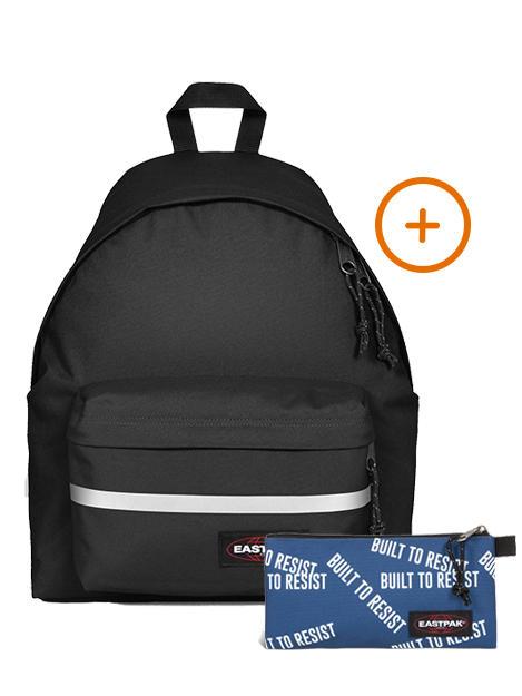 EASTPAK PADDED BIKE + FLATCASE Zaino + Astuccio NERO - Zaini Scuola & Tempo Libero