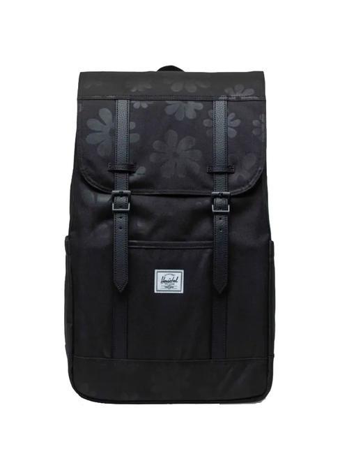 HERSCHEL RETREAT Zaino porta pc 15,6" black floral sun - Zaini Scuola & Tempo Libero