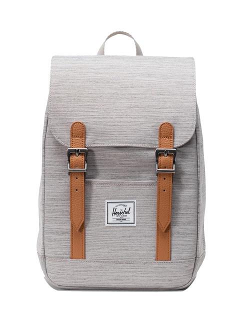 HERSCHEL RETREAT MINI Zainetto LIGHT GREY CROSSHATCH/WHITE RU - Zaini Scuola & Tempo Libero