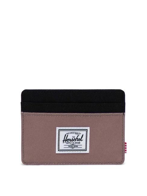 HERSCHEL CHARLIE  Portacard piatto taupe grey/black - Portafogli Donna