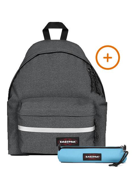 EASTPAK PADDED BIKE + SMALL ROUND SINGLE Zaino + Astuccio BlackDenim - Zaini Scuola & Tempo Libero