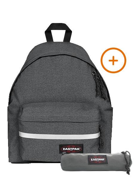 EASTPAK PADDED BIKE + SMALL ROUND SINGLE Zaino + Astuccio BlackDenim - Zaini Scuola & Tempo Libero