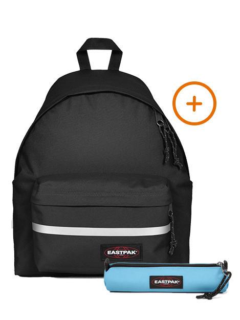 EASTPAK PADDED BIKE + SMALL ROUND SINGLE Zaino + Astuccio NERO - Zaini Scuola & Tempo Libero