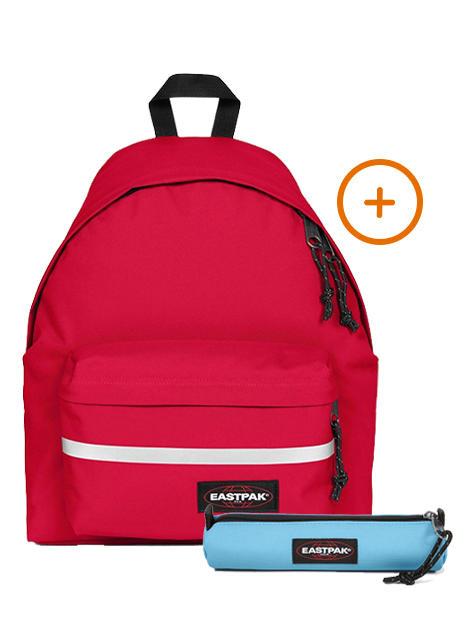 EASTPAK PADDED BIKE + SMALL ROUND SINGLE Zaino + Astuccio Sailor Red - Zaini Scuola & Tempo Libero