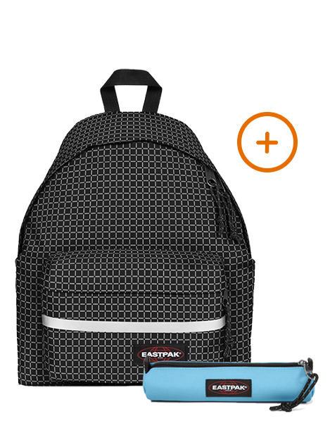 EASTPAK PADDED BIKE + SMALL ROUND SINGLE Zaino + Astuccio refleks black - Zaini Scuola & Tempo Libero