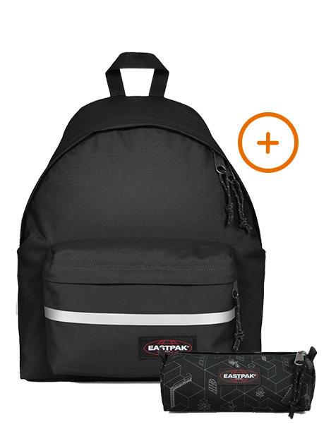 EASTPAK PADDED BIKE + BENCHMARK SINGLE Zaino + Astuccio NERO - Zaini Scuola & Tempo Libero