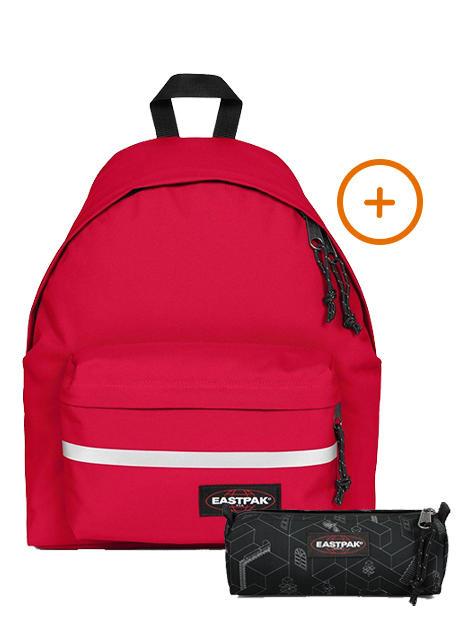 EASTPAK PADDED BIKE + BENCHMARK SINGLE Zaino + Astuccio Sailor Red - Zaini Scuola & Tempo Libero