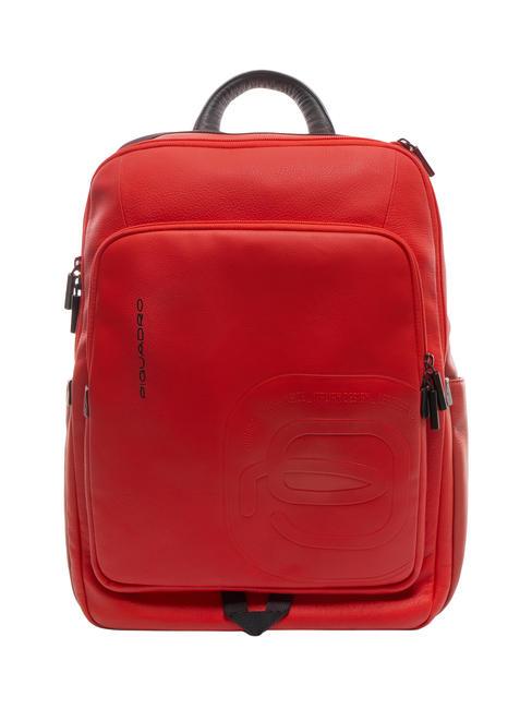 PIQUADRO S113  Zaino porta PC 14" in pelle ROSSO - Zaini da lavoro porta PC