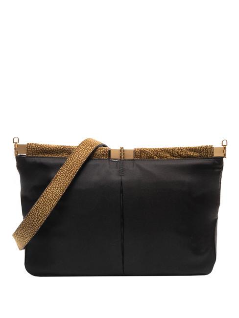 BORBONESE NYLON Borsa a tracolla nero/op naturale - Borse Donna