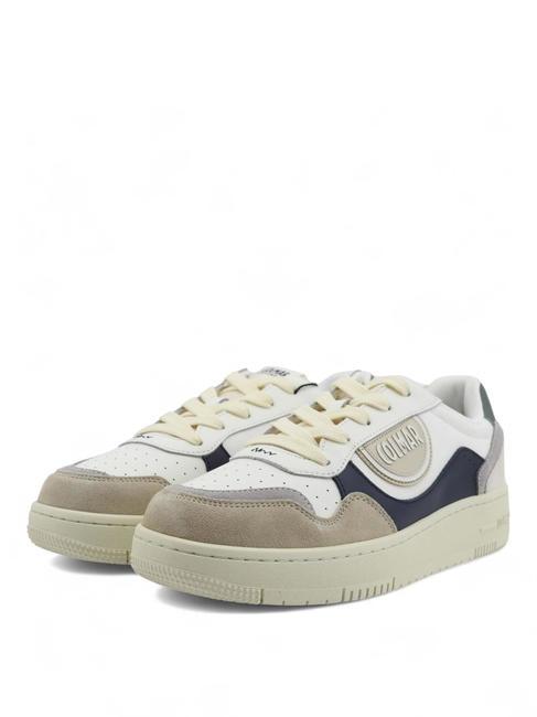 COLMAR AUSTIN BRIEF Sneakers in pelle white-navy-sage green - Scarpe Uomo