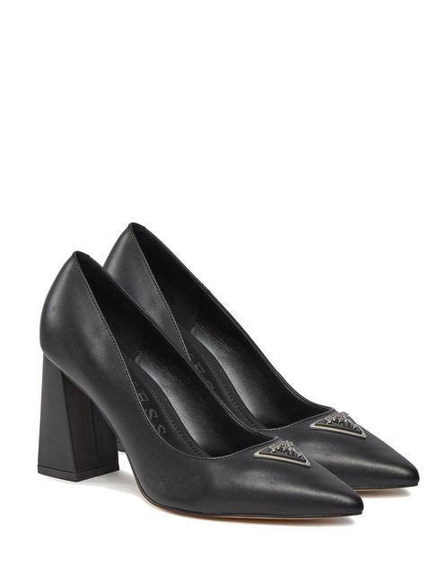 GUESS BARSON Décolleté in pelle tacco largo NERO - Scarpe Donna