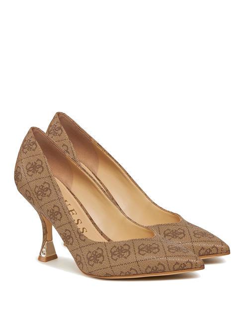 GUESS BYNOW2 Décolleté logo all over Beige/Brown - Scarpe Donna