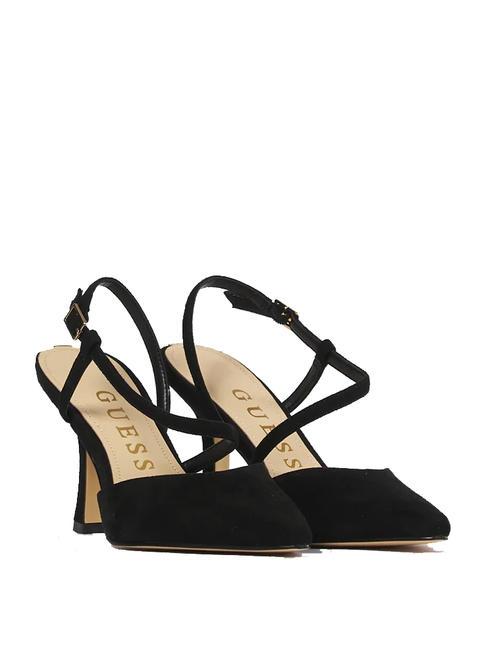 GUESS SHAPLY Suede Sandali Décolleté in pelle NERO - Scarpe Donna