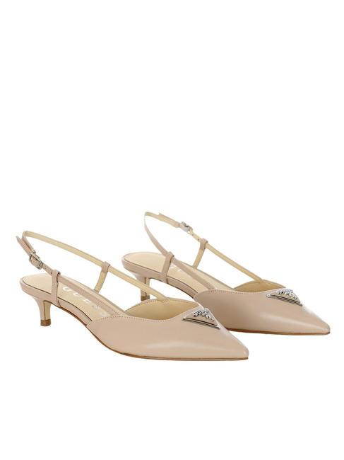 GUESS JESSON Décolleté sling back in pelle taupe - Scarpe Donna