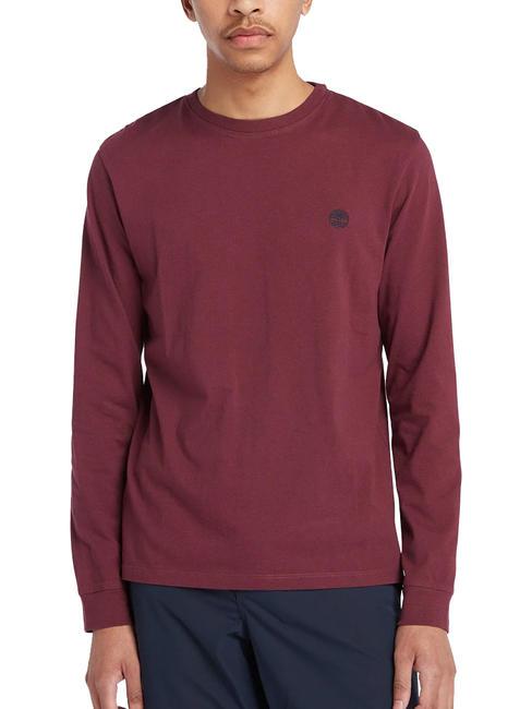 TIMBERLAND LS DNSTN RV CREW Maglia slim fit port/royale - T-shirt Uomo