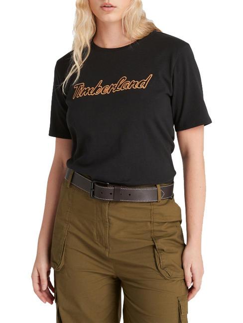 TIMBERLAND LOGO TEXTURE  T-shirt in cotone NERO - T-shirt e Top Donna