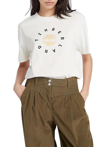 TIMBERLAND SEASONAL LOGO  T-Shirt in cotone vintage white - T-shirt e Top Donna