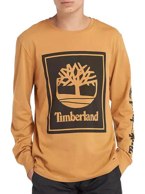 TIMBERLAND STACK LOGO  T-Shirt a maniche lunghe wheat boot/black - T-shirt Uomo