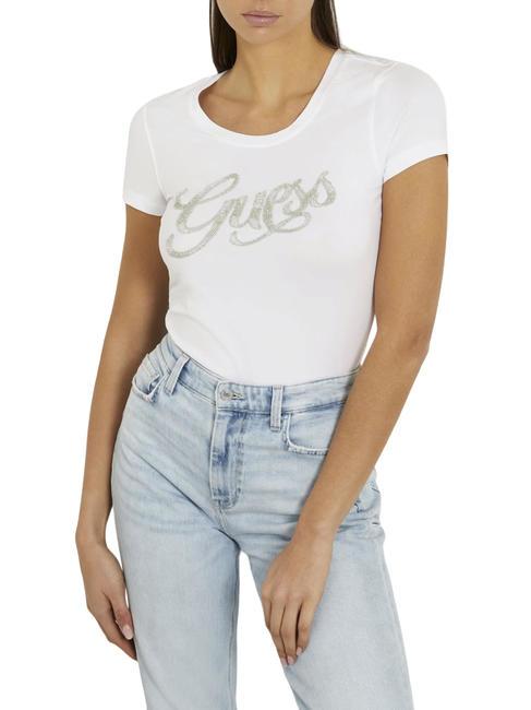 GUESS SCRIPT  T-shirt a maniche corte purwhite - T-shirt e Top Donna