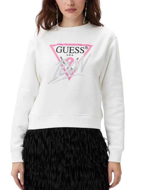 GUESS ICON Felpa girocollo purwhite - Felpe Donna