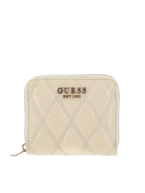 GUESS ADI Portafoglio piccolo zip around pale yellow - Portafogli Donna