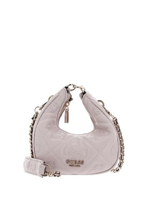 GUESS MARIEKE Borsa mini trapuntata a tracolla light beige logo - Borse Donna