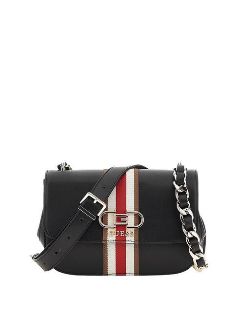 GUESS NELKA Borsa piccola con flap a tracolla NERO - Borse Donna