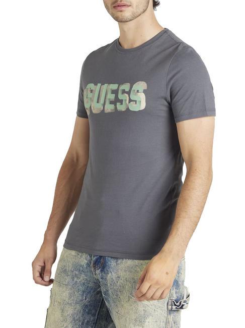 GUESS SS CN LOGO T-shirt in cotone artillery grey - T-shirt Uomo