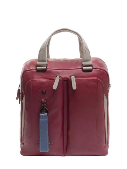 PIQUADRO HAKONE Cartella in pelle porta pc 14"  bordeaux/gr - Borse Donna