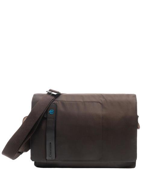 PIQUADRO P16 Messenger porta PC 14" chevron/t.di moro - Cartelle Lavoro