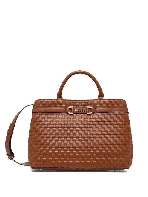 GUESS MAJKA Borsa intrecciata con tracolla COGNAC - Borse Donna