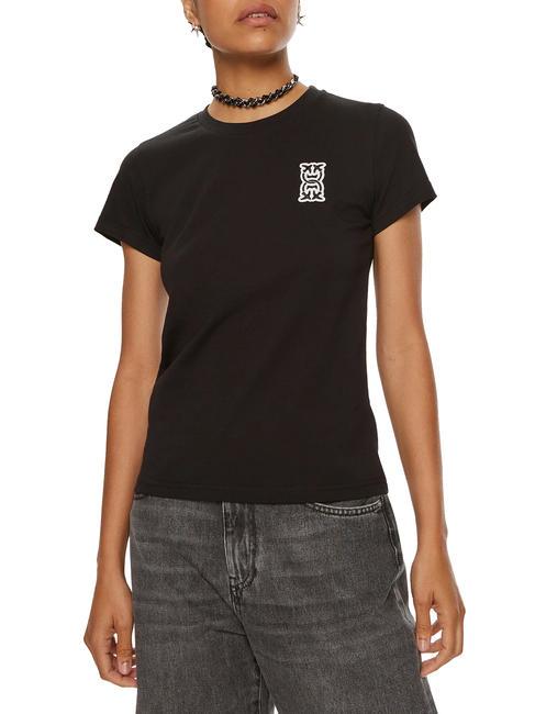 PINKO BUSSOLOTTO  T-Shirt in cotone nero limousine - T-shirt e Top Donna