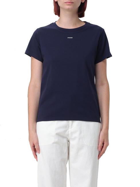 PINKO BASICO  T-Shirt in cotone blu-eclissi totale - T-shirt e Top Donna