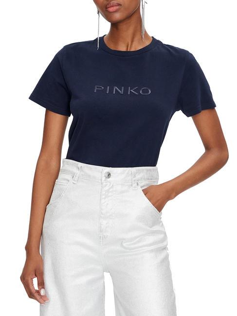 PINKO START T-shirt in cotone blu-eclissi totale - T-shirt e Top Donna