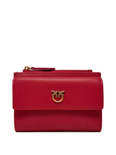 PINKO COMPACT  Portafoglio donna rosso-antique gold - Portafogli Donna